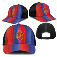 Spain Football Mesh Trucker Cap Blaugrana Mosaic-Inspired Barcelona Architecture