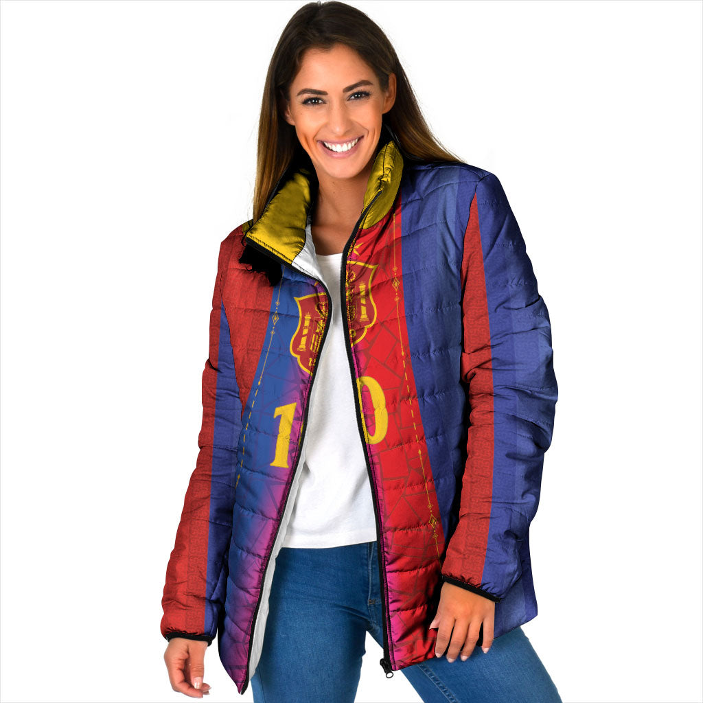 Custom Spain Football Padded Jacket Blaugrana Mosaic-Inspired Barcelona Architecture