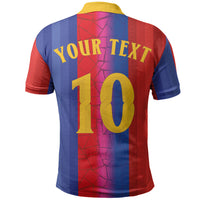 Custom Spain Football Polo Shirt Blaugrana Mosaic-Inspired Barcelona Architecture