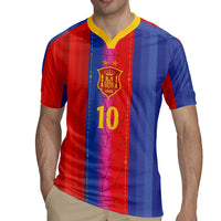 Custom Spain Football Rugby Jersey Blaugrana Mosaic-Inspired Barcelona Architecture