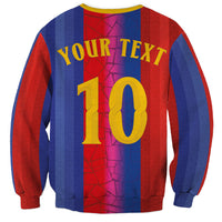 Custom Spain Football Sweatshirt Blaugrana Mosaic-Inspired Barcelona Architecture