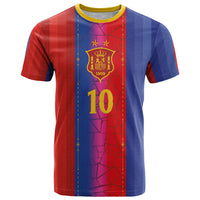 Custom Spain Football T Shirt Blaugrana Mosaic-Inspired Barcelona Architecture