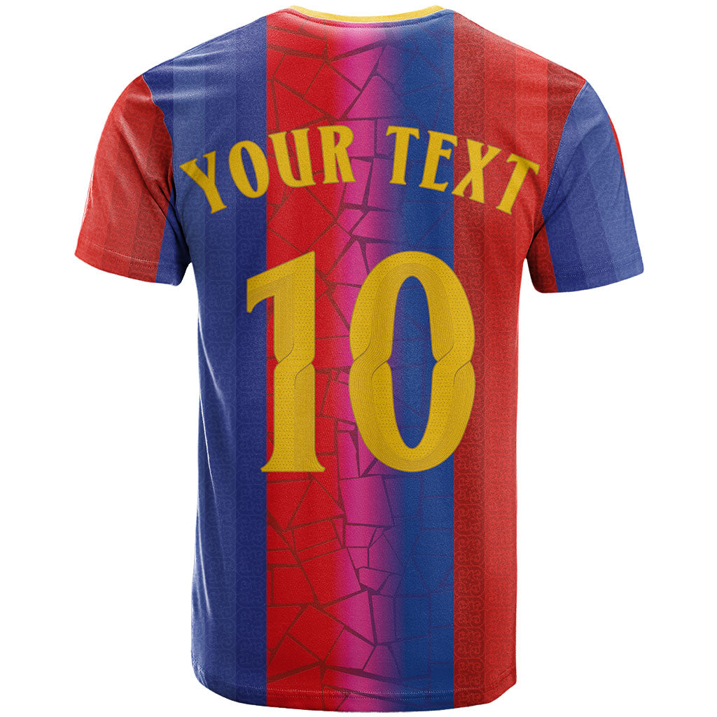 Custom Spain Football T Shirt Blaugrana Mosaic-Inspired Barcelona Architecture