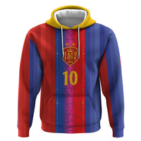 Custom Spain Football Zip Hoodie Blaugrana Mosaic-Inspired Barcelona Architecture