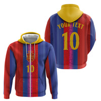 Custom Spain Football Zip Hoodie Blaugrana Mosaic-Inspired Barcelona Architecture