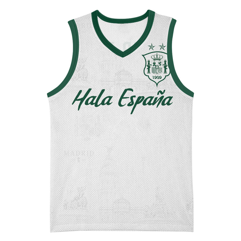 Custom Spain Football Basketball Jersey Royal Madrid-Hala Espana