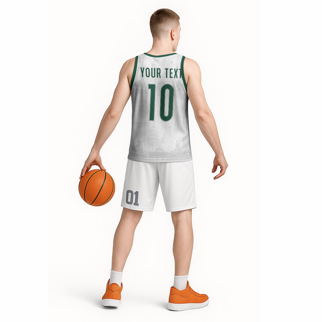 Custom Spain Football Basketball Jersey Royal Madrid-Hala Espana