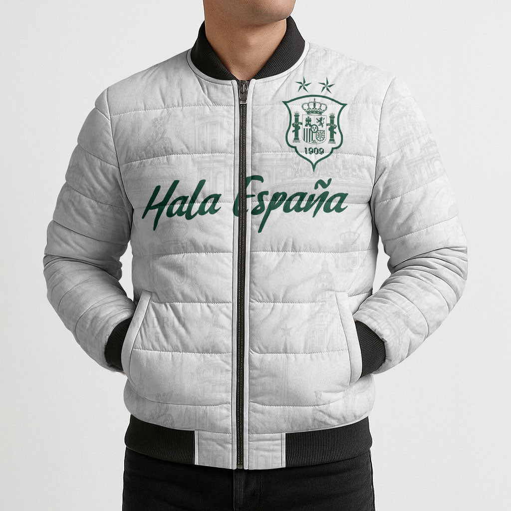 Custom Spain Football Bomber Puffer Jacket Royal Madrid-Hala Espana