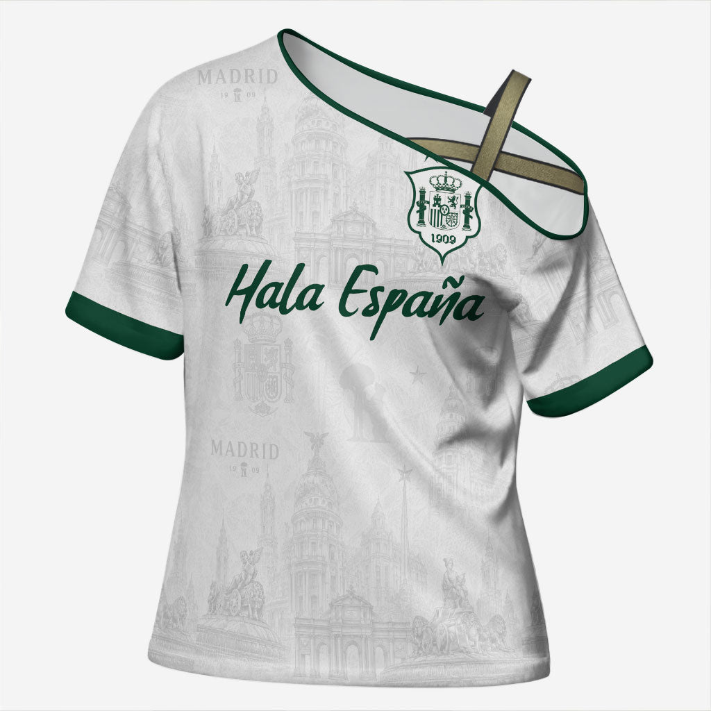 Custom Spain Football Cross Shoulder Shirt Royal Madrid-Hala Espana