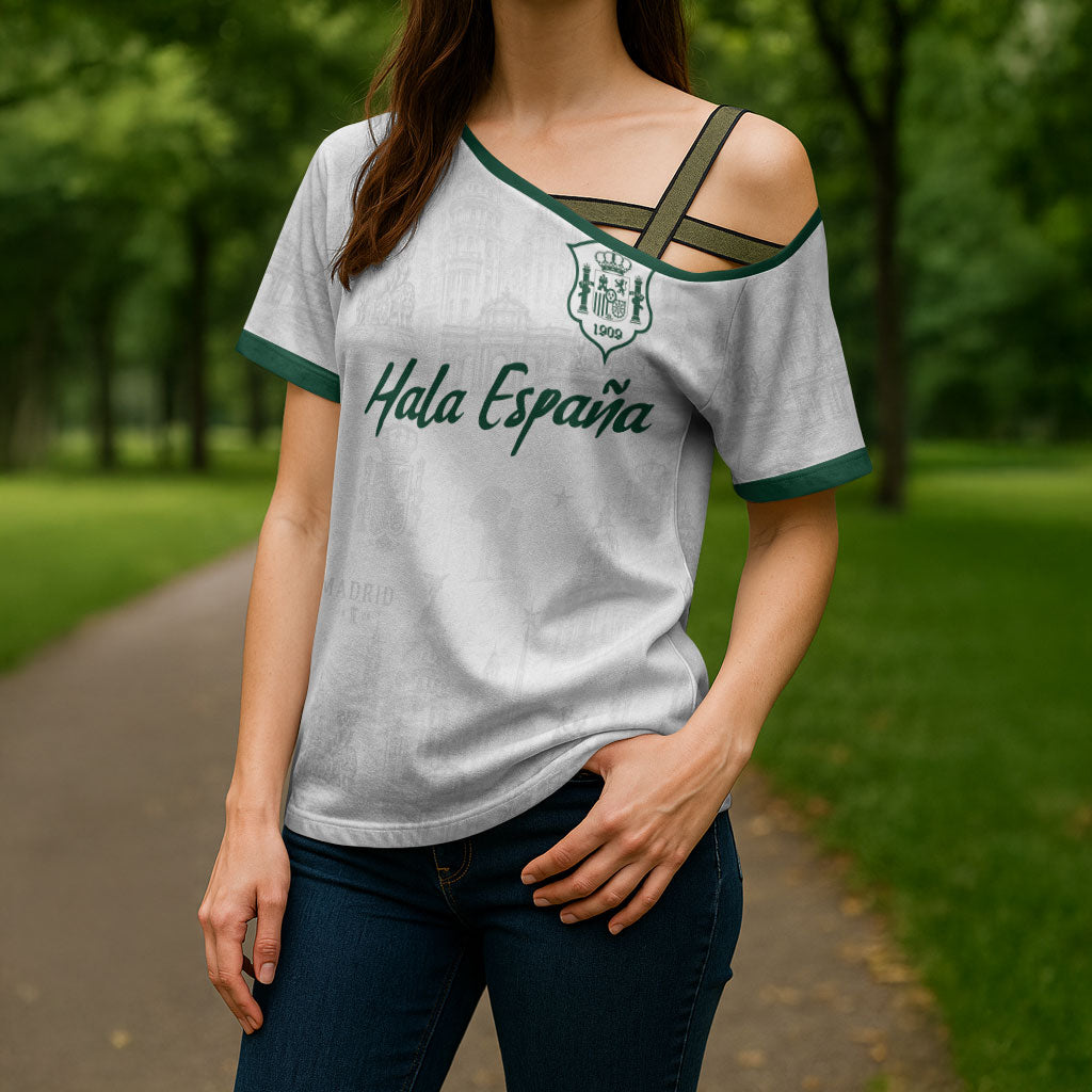 Custom Spain Football Cross Shoulder Shirt Royal Madrid-Hala Espana
