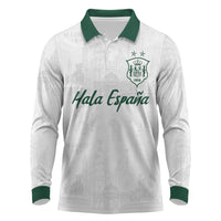 Custom Spain Football Long Sleeve Polo Shirt Royal Madrid-Hala Espana