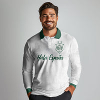 Custom Spain Football Long Sleeve Polo Shirt Royal Madrid-Hala Espana