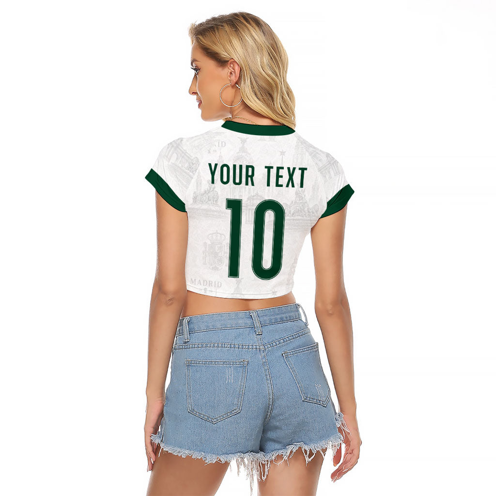 Custom Spain Football Raglan Cropped T Shirt Royal Madrid-Hala Espana