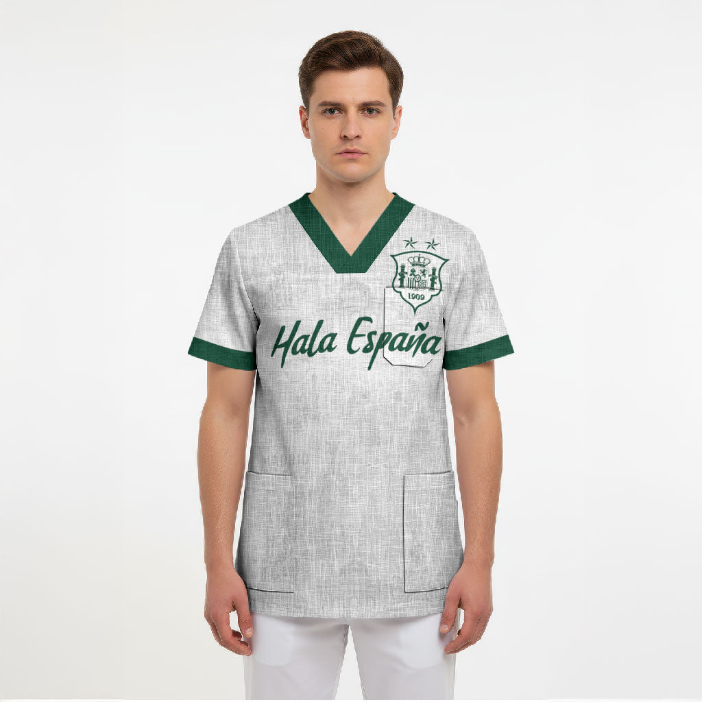 Custom Spain Football Scrub Top Royal Madrid-Hala Espana