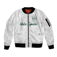 Custom Spain Football Sleeve Zip Bomber Jacket Royal Madrid-Hala Espana