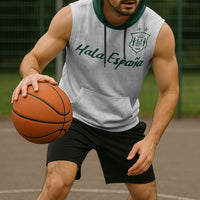 Custom Spain Football Sleeveless Hoodie Royal Madrid-Hala Espana