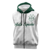 Custom Spain Football Sleeveless Zip Hoodie Royal Madrid-Hala Espana