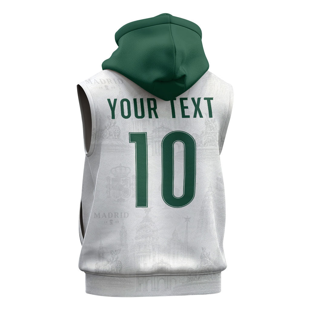 Custom Spain Football Sleeveless Zip Hoodie Royal Madrid-Hala Espana