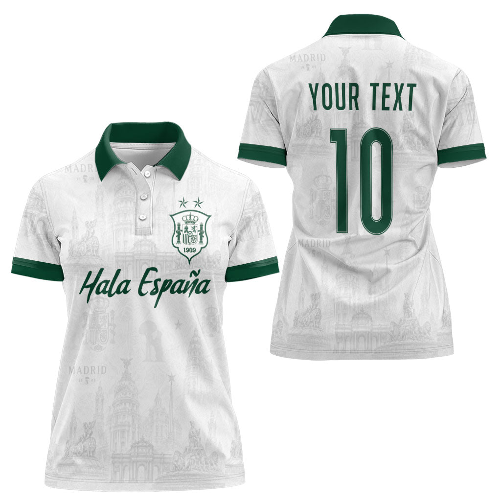 Custom Spain Football Women Polo Shirt Royal Madrid-Hala Espana