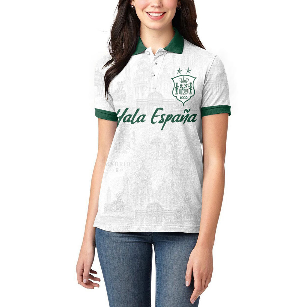 Custom Spain Football Women Polo Shirt Royal Madrid-Hala Espana