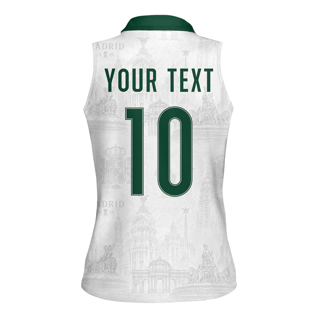 Custom Spain Football Women Sleeveless Polo Shirt Royal Madrid-Hala Espana