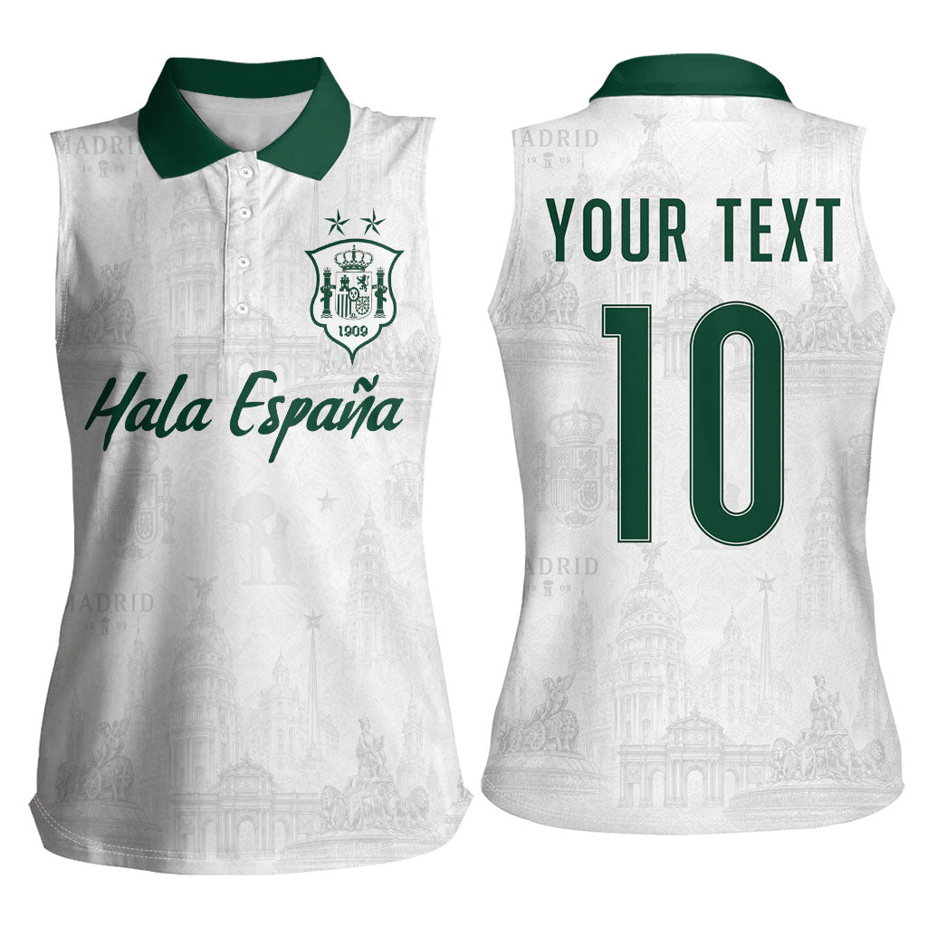 Custom Spain Football Women Sleeveless Polo Shirt Royal Madrid-Hala Espana