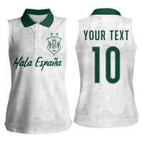 Custom Spain Football Women Sleeveless Polo Shirt Royal Madrid-Hala Espana