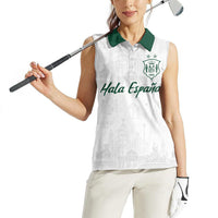 Custom Spain Football Women Sleeveless Polo Shirt Royal Madrid-Hala Espana