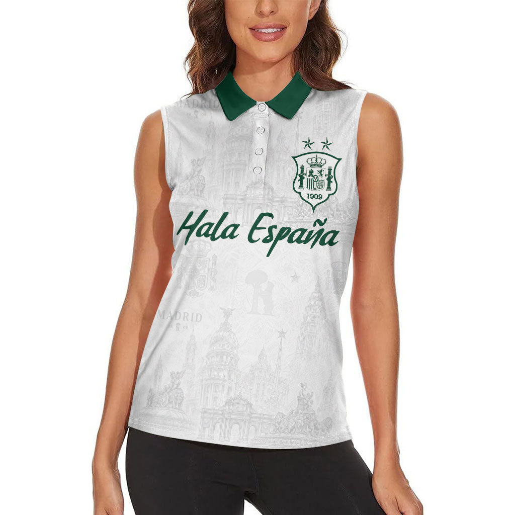Custom Spain Football Women Sleeveless Polo Shirt Royal Madrid-Hala Espana