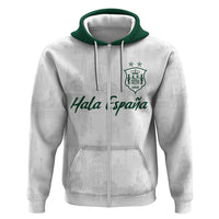 Custom Spain Football Zip Hoodie Royal Madrid-Hala Espana