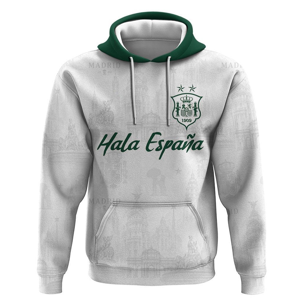 Custom Spain Football Zip Hoodie Royal Madrid-Hala Espana
