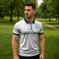 Custom Spain Football Zipper Polo Shirt Royal Madrid-Hala Espana