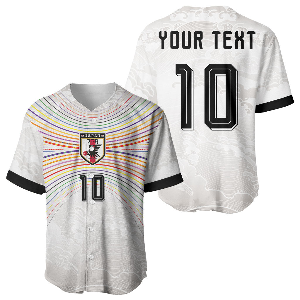 Custom Japan Football Baseball Jersey Traditional Japanese Waves Rainbow Sashiko Effect