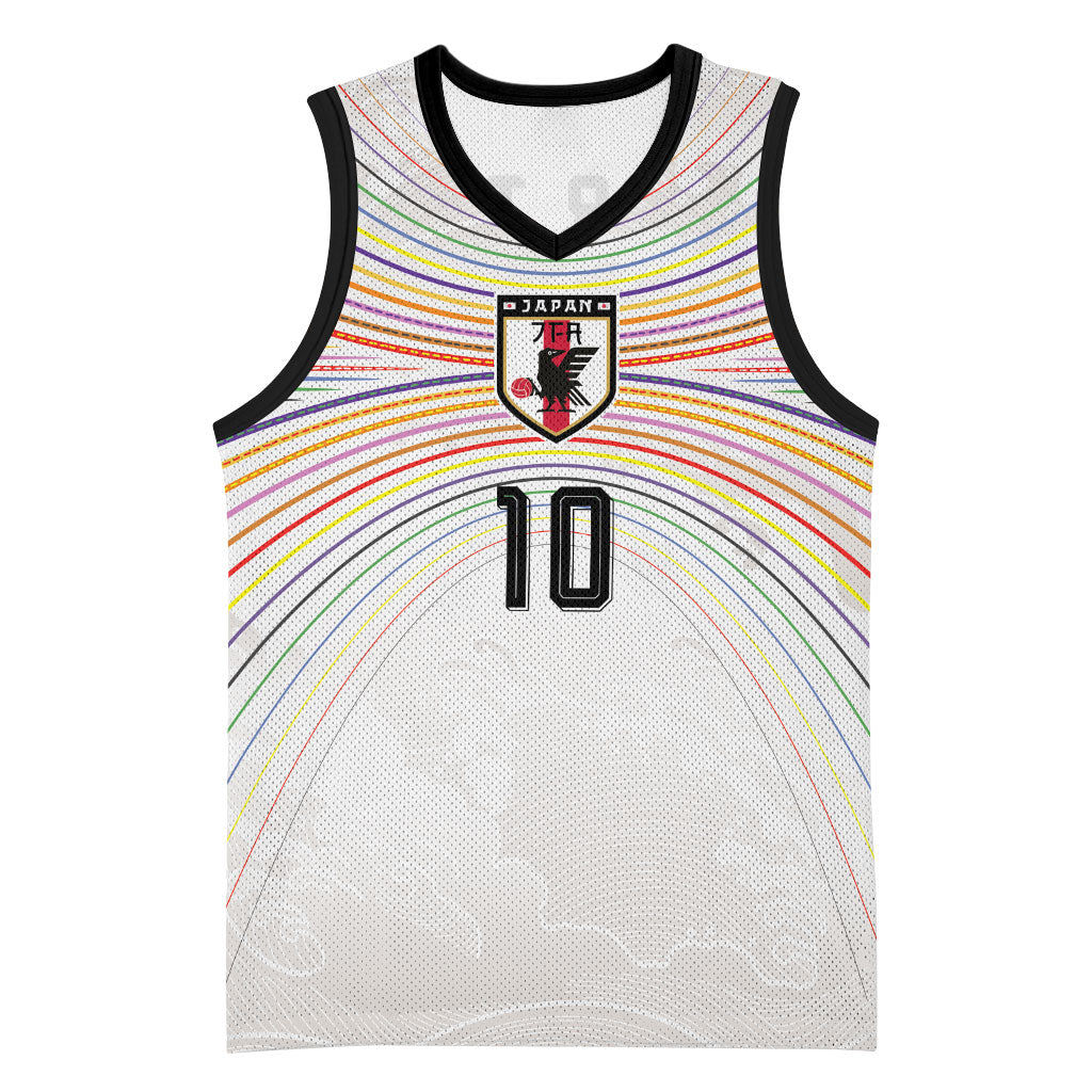 Custom Japan Football Basketball Jersey Traditional Japanese Waves Rainbow Sashiko Effect