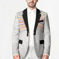 Custom Japan Football Blazer Traditional Japanese Waves Rainbow Sashiko Effect