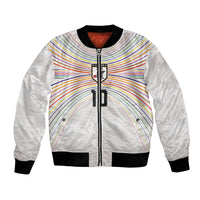 Custom Japan Football Bomber Jacket Traditional Japanese Waves Rainbow Sashiko Effect