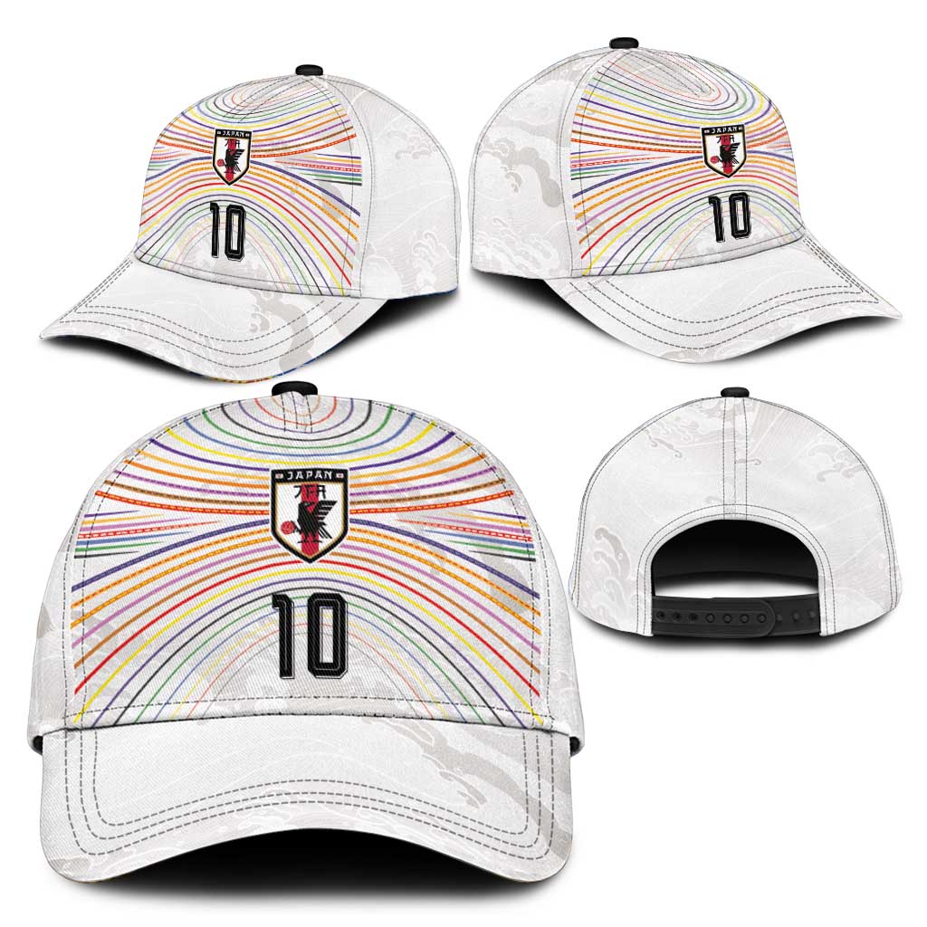 Custom Japan Football Classic Cap Traditional Japanese Waves Rainbow Sashiko Effect