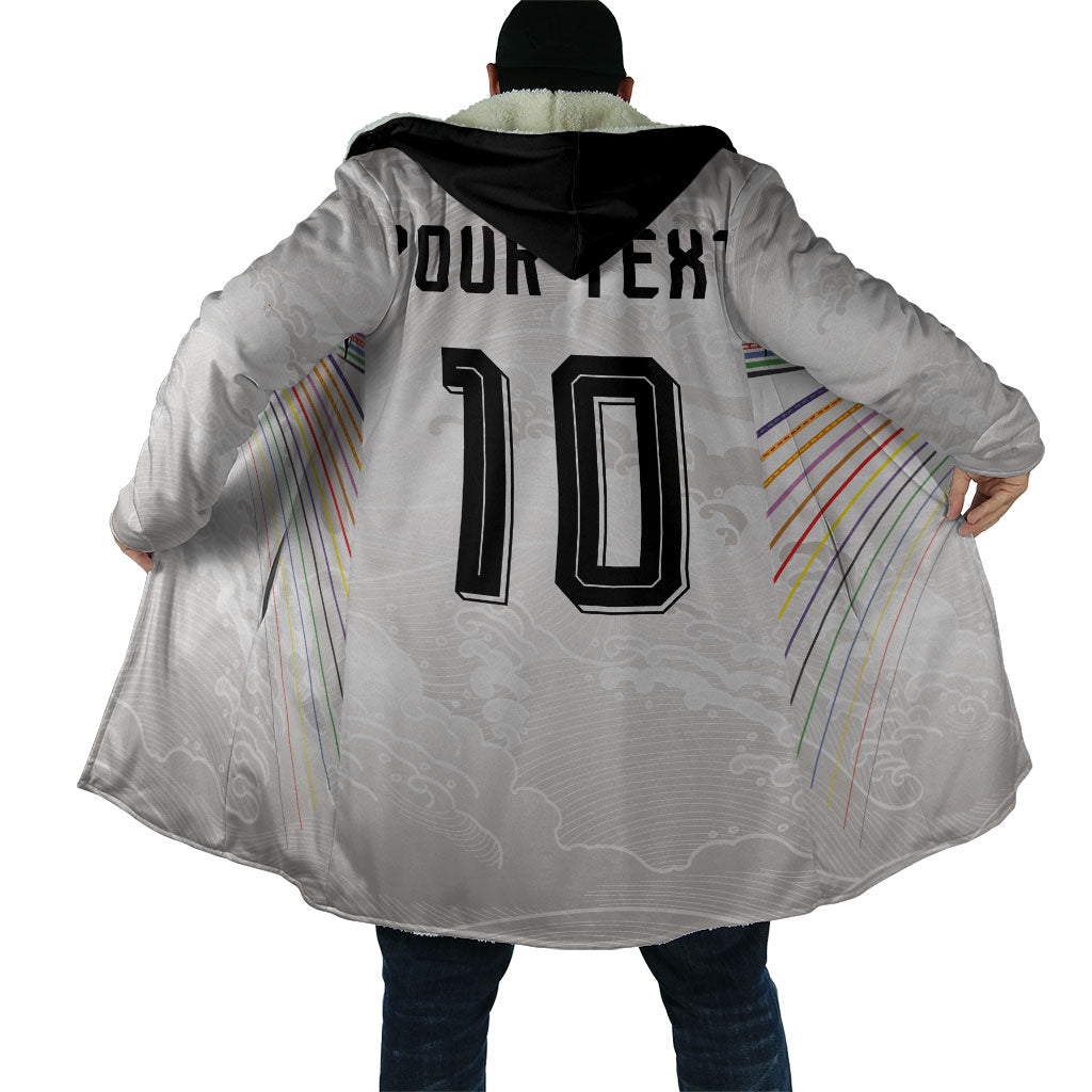 Custom Japan Football Cloak Traditional Japanese Waves Rainbow Sashiko Effect