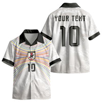 Custom Japan Football Kid Hawaiian Shirt Traditional Japanese Waves Rainbow Sashiko Effect