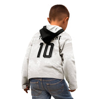 Custom Japan Football Kid Hoodie Traditional Japanese Waves Rainbow Sashiko Effect