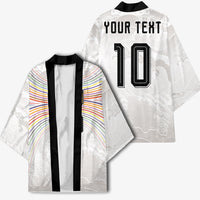 Custom Japan Football Kimono Traditional Japanese Waves Rainbow Sashiko Effect