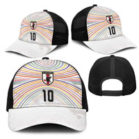 Custom Japan Football Mesh Trucker Cap Traditional Japanese Waves Rainbow Sashiko Effect