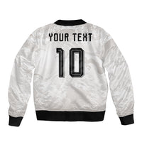 Custom Japan Football Sleeve Zip Bomber Jacket Traditional Japanese Waves Rainbow Sashiko Effect
