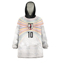 Custom Japan Football Wearable Blanket Hoodie Traditional Japanese Waves Rainbow Sashiko Effect