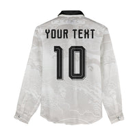 Custom Japan Football Women Casual Shirt Traditional Japanese Waves Rainbow Sashiko Effect