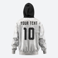 Custom Japan Football Zip Hoodie Traditional Japanese Waves Rainbow Sashiko Effect