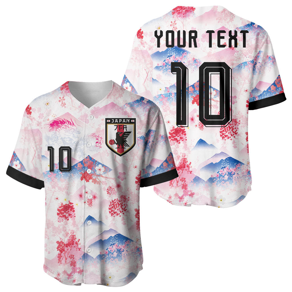 Custom Japan Football Baseball Jersey Cherry Blossom Mount Fuji Asian Dragon Graphic