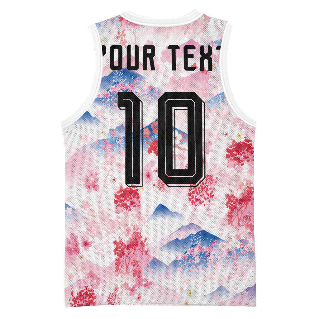 Custom Japan Football Basketball Jersey Cherry Blossom Mount Fuji Asian Dragon Graphic