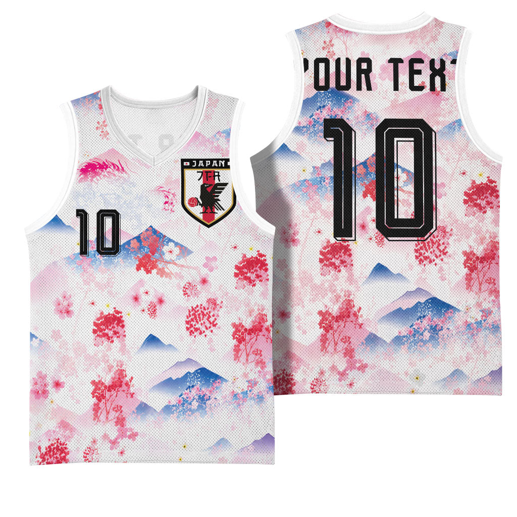 Custom Japan Football Basketball Jersey Cherry Blossom Mount Fuji Asian Dragon Graphic