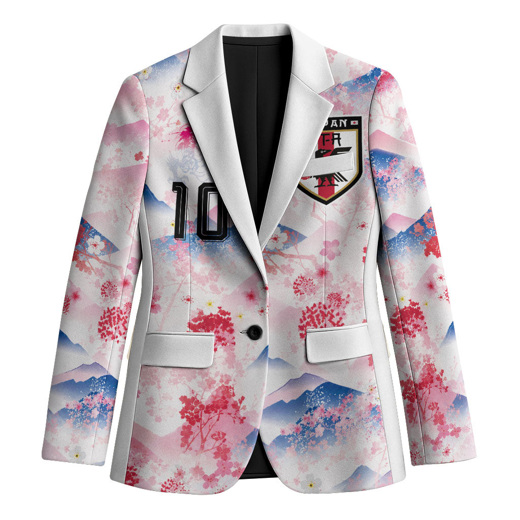 Custom Japan Football Blazer Cherry Blossom Mount Fuji Asian Dragon Graphic